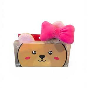The Crème Shop 3D Teddy Headband plush spa headband with stretchy band
